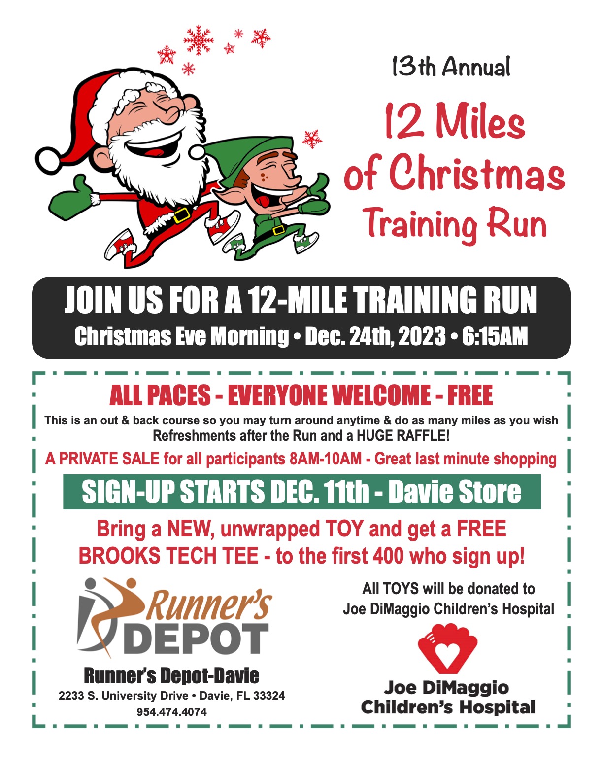12 MILES OF CHRISTMAS TRAINING RUN Runner’s Depot
